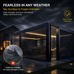 Pergola en aluminium DIY pour <span class=keywords><strong>jardin</strong></span>, <span class=keywords><strong>terrasse</strong></span> motorisée, toit ouvrant, imperméable, avec stores latéraux - Product Image 2