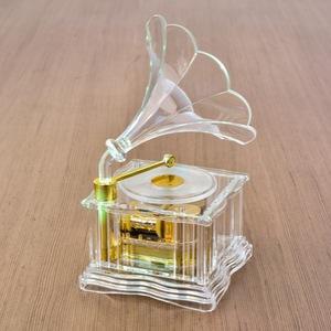 Gramófono de Acrílico Transparente al por Mayor, Caja de Música de Juguete con Luz Colorida, Decoración para el Hogar, Adorno de Mesa - Product Image 4
