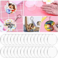30 stuks transparante acryl sleutelhanger blanks, ronde acryl schijven met gaten voor DIY vinyl knutselwerk, handgemaakte sleutelhanger maken