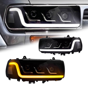 Faros Delanteros YU GUANG para <span class=keywords><strong>Toyota</strong></span> <span class=keywords><strong>LC</strong></span> 80 Lc80, Modelos 1990-2002, Actualización de Lámparas Delanteras LED de 3 Lentes, Serie Land Cruiser 80 - Product Image 1