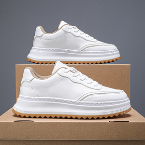 Zapatos de skate para hombre, zapatillas blancas a la moda, zapatos deportivos casuales con cordones, versión coreana, zapatillas para correr transpirables y modernas - Product Image 4