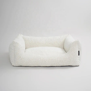 Cama <span class=keywords><strong>rectangular</strong></span> lavable a máquina para perro Boucle de lujo personalizada con funda - Product Image 5