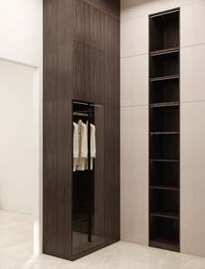 Placard intégré, placard moderne sur mesure pour chambre à coucher, ensemble de meubles, dressing avec cadre en aluminium, porte en verre - Product Image 3