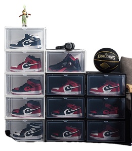 giant high heels transparent shoe containers stackable drop front plastic clear shoe box storage organizer shoe box organizer