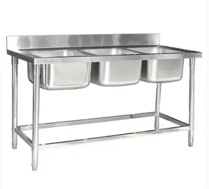 Hot Sale 3 Compartment Stainless Steel Triple Bowl Commercial Utility Sink
