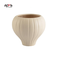 Pot bunga Matte keramik dalam ruangan Modern tahan lama, Pot Bonsai putih kerajinan silinder Pot tanaman mode kontemporer
