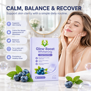 Película Oral Blanqueadora Glow Boost de Marca Privada con Vitamina C para una Piel más Clara, Película Oral Iluminadora de Arándanos - Product Image 6