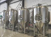 Système de brassage à 3 cuves en acier inoxydable 304, chauffé directement par flamme, contrôlé par PLC, 10 Bbl 1200L 12HL, avec moteur/PLC/pompe