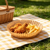 Papiers de cuisson jetables pour friteuse à air, antiadhésifs, résistants à la graisse, en papier sulfurisé pour la cuisson au four et au micro-ondes