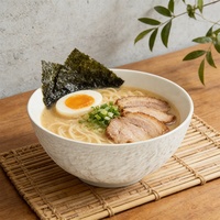 Bol à soupe et à riz en porcelaine écologique et sûr avec logo personnalisé, compatible micro-ondes, pour la maison, le restaurant, les fêtes, vaisselle de table, design Japandi, céramique