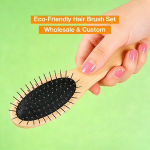Wholesale Natural Bamboo Paddle <b>Hair</b> Comb Mini Wooden Air Cushion <b>Massage</b> <b>Hair</b> <b>Brush</b> For Salon <b>Hair</b> Care - Product Image 3