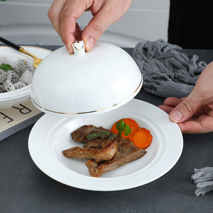 Olla de sopa de cerámica blanca pura Singer con tapa, cuenco de dos orejas personalizado para el hogar, juego de lavabo Palace para fiestas - Product Image 4