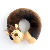 Bantal leher lembut desain baru bantal leher bentuk hewan kustom bantal perjalanan nyaman gajah monyet singa macan tutul