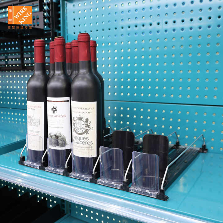 WIREKING Shelf Divider Pusher System Adjustable Width Red Wine Shelf ...