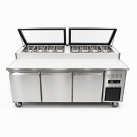 Table de préparation réfrigérée BANGMAOL pour cuisine de restaurant avec comptoir réfrigéré pour salades et stockage de garnitures de pizza