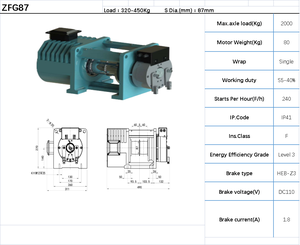 Traksi <span class=keywords><strong>Sheave</strong></span> ukuran 87mm mengangkat mesin traksi vertikal mengangkat sabuk Motor VVVF Lift traksi mesin - Product Image 2