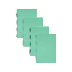 Spiral Notebooks Journal Plastic Hardcover (A5) Ruled Lined Notebooks White Paper for Students (Ruled-4pcs Light Green, A5)