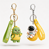 Porte-clés 3D personnalisé en PVC, figurine de dessin animé mignonne avec dragonne en silicone pour cadeaux promotionnels et image de marque d'entreprise