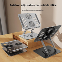 360 °   Support d'ordinateur portable rotatif, réglable en hauteur, en acier au carbone, avec dissipation thermique, support de bureau pliable