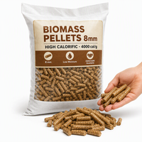Granulés de biomasse en gros 8 mm en bois de peuplier haute densité, biocarburant, sac de 15 kg pour chauffage résidentiel et systèmes de cuisson