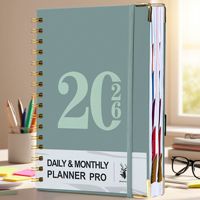 Usine personnalisé nouveau 2026 toute l'année édition de luxe en cuir PU A5 tissu quotidien/mensuel/calendrier annuel planificateur cahier Logo