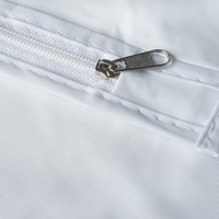 Protecteur d'oreiller en vinyle blanc avec fermeture éclair, taie d'oreiller hypoallergénique de g