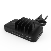 Estación de carga USB portátil de 9 puertos 150W Smart Qi Cargador rápido inalámbrico Soporte Multifunción Base de escritorio para computadoras portátiles móviles