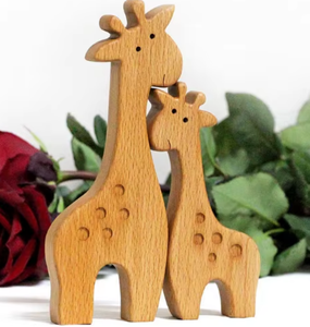 Hươu cao cổ bằng gỗ gia đình Câu Đố hươu cao cổ gia đình cha mẹ câu đố bằng gỗ 2 trong 1 bộ trang trí nhà - Product Image 2