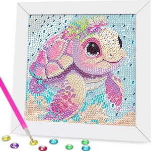 Kit de Pintura de Diamantes DIY con Marco de Plástico, Accesorios Completos, Ecológico, Fácil para Niños Principiantes, Set de Manualidades de Bordado de Cristal con Dibujos Animados - Product Image 3