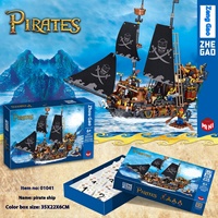Ensemble de blocs de construction de navire pirate créatif Zhegao, échelle 1:32, jouet en plastique ABS, thème fantastique science-fiction, cadeau pour enfants, boîte colorée