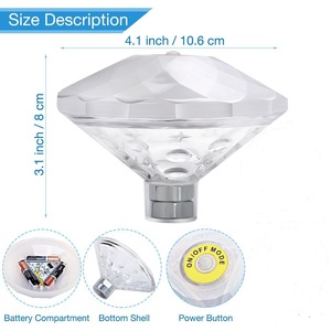 Moderno nuevo creativo colorido flotante diamante noche luces inteligente ABS Material agua proyección LED piscina luces remoto - Product Image 5
