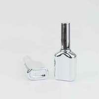 Logo personnalisé direct usine vide plaqué argent écologique Gel vernis à ongles bouteilles en verre couvercle brosses pratique