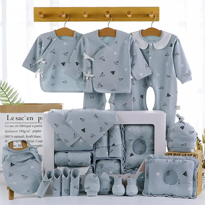 Venta caliente bebés recién nacidos caja de regalo conjuntos de ropa de algodón puro conjunto de ropa de bebé recién nacido Casual