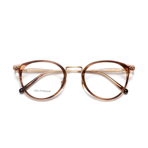 Monturas de Gafas Ovaladas de Aro Completo, Color Sólido, Estilo Retro, Ligeras, de Titanio, Unisex, para Adultos, Corrección de Visión, Anti-UV - Product Image 1