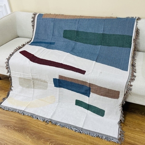 Funda de chenilla tejida para <span class=keywords><strong>muebles</strong></span> de sofá, manta de Jacquard para acampar, de estilo bohemio, Color personalizado - Product Image 2