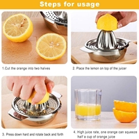 Presse-agrumes manuel : extrait le jus de citron, orange et lime, élimine la pulpe sans effort, sans électricité, idéal pour la maison et l'extérieur