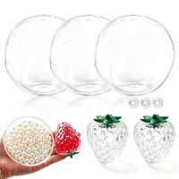 Coques Squishy Creuses en TPR Transparentes à Remplir, Modèle Fraise, Coques Squishy Vides Transparentes, Kit de Fabrication de Squishies DIY, Coques Squishy à Presser Fraise