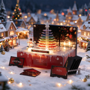 Boîte à musique rotative NFC personnalisée pour Noël avec lumière LED, cadre photo DIY, cadeau de Noël personnalisé - Product Image 3