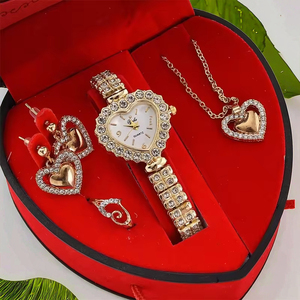 Valentine's Day Promotion Women's Gift Set with Bracelets Watches Rings Necklaces Perfect Souvenirs for Girlfriends