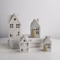 Luxus saisonale Tisch Keramik Ornamente White Star Tree Haus Dekoration Leuchten Keramik Weihnachts baum