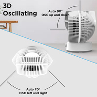 Ventilateur de bureau oscillant pour la maison et le bureau, 8 pouces, 3 pales, hauteur réglable, commande facile