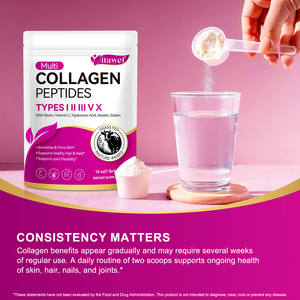 Polvere di Peptidi di <span class=keywords><strong>Collagene</strong></span> a Marchio Privato OEM Integratore Sanitario Complesso di <span class=keywords><strong>Collagene</strong></span> con Biotina <span class=keywords><strong>Acido</strong></span> <span class=keywords><strong>Ialuronico</strong></span> <span class=keywords><strong>e</strong></span> Vitamina C - Product Image 5