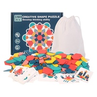 Puzzle créatif Beiyang de 180 pièces pour l'éducation précoce des enfants, formes géométriques mongoles, jouet éducatif