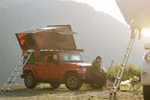 <span class=keywords><strong>Skycamp</strong></span> Mini Dachzelt für Autos mit Einem Schlafzimmer, Canvas SUV Dachgepäckträger-Anbau mit Gerader Verstrebung zum Camping - Product Image 3
