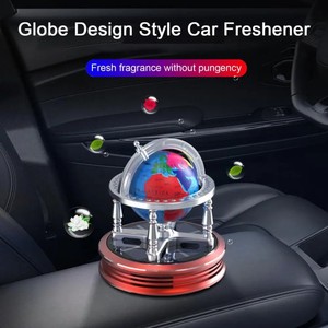 Senbolia Rafraîchisseur d'air pour voiture Globe <span class=keywords><strong>solaire</strong></span> rotatif Accessoires de décoration intérieure de voiture Diffuseur de parfum sCar - Product Image 5
