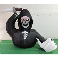 En gros, Personnage gonflable géant d'Halloween effrayant, Diable de la mort à faucille, Dieu de la mort gonflable pour l'extérieur
