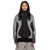 Veste coupe-vent en nylon taffetas personnalisée OEM à col entonnoir et panneaux pour hommes
