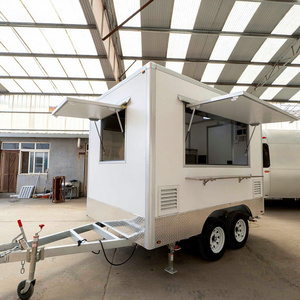 รถขายอาหารเคลื่อนที่ DOT Catering Trailer รถพ่วงขนาดเล็กทรงสี่เหลี่ยม ทำจากไฟเบอร์กลาสและอะลูมิเนียม สำหรับขายอาหารว่าง - Product Image 1