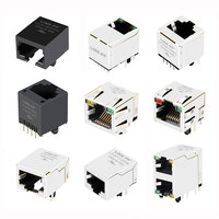 10/100 Base-T SMT Tab Down Tanpa Led RJ45 Jack Konektor Telepon dengan Magnetik
