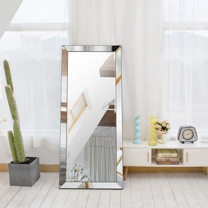 Full Length <strong>Mirror</strong> Standing <strong>Hanging</strong> Rectangle Bedroom Floor Dressing <strong>Mirror</strong> Wall-Mounted <strong>Mirror</strong>, Stainless Steel Frame - Product Image 3